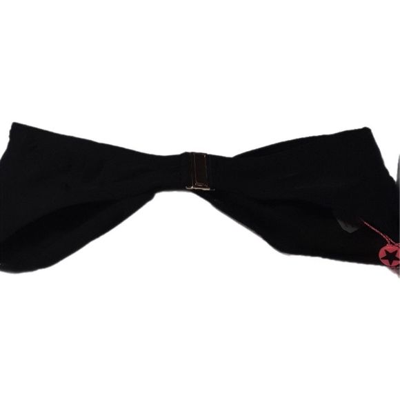 South beach mix and match knot bandeau bikini top size 4 small black - Picture 2 of 5